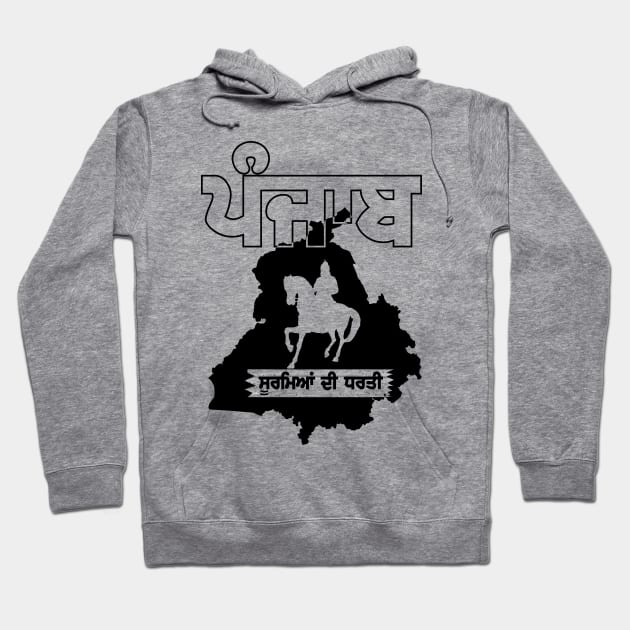 PUNJAB HEROES - PUNJABI SOORME BLACK Hoodie by PUNJABISTYL